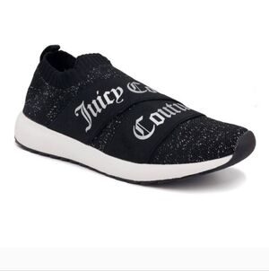 Juicy Couture Black and White Slip-On Athletic Sneakers Size 9.5